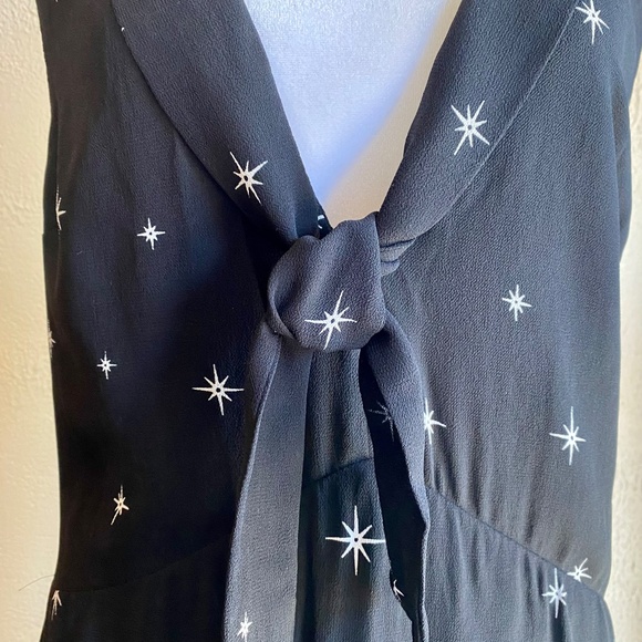 NWT Reformation Ashton Constellation black and white crepe midi dress Sz 8 - Picture 7 of 11